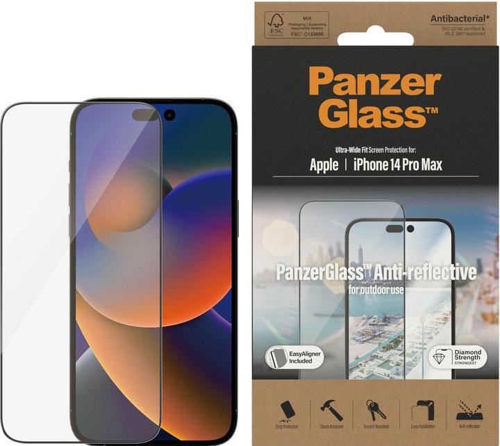 Actual product image PanzerGlass Ultra Wide Fit Anti Reflective (1 Piece, Apple iPhone 14 Pro Max)