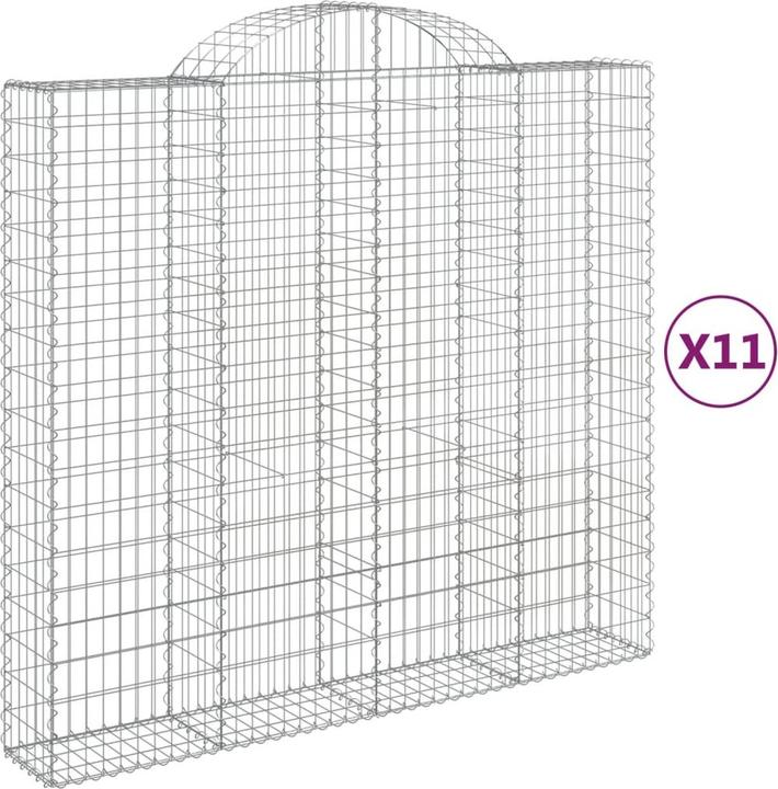 Produktbild VidaXL Gabionen mit Hochbogen 11Stk. 200x50x180/200cm Verzinktes Eisen