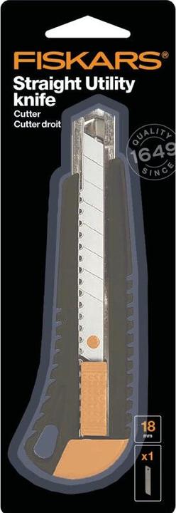 Produktbild Fiskars Cuttermesser mit Metallführung, 18 mm, Orange/Schwarz, 1003749 (Cutter)
