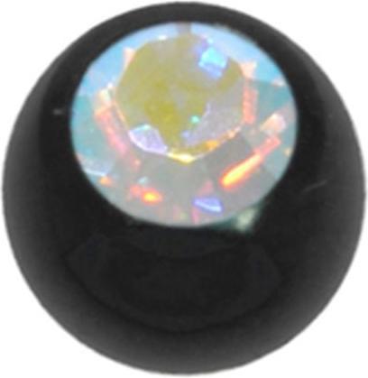 Bijouteria 1.2mm Piercing-Kugel (Premium Kristall, Chirurgenstahl 316L, PVD Beschichtung (schwarz))