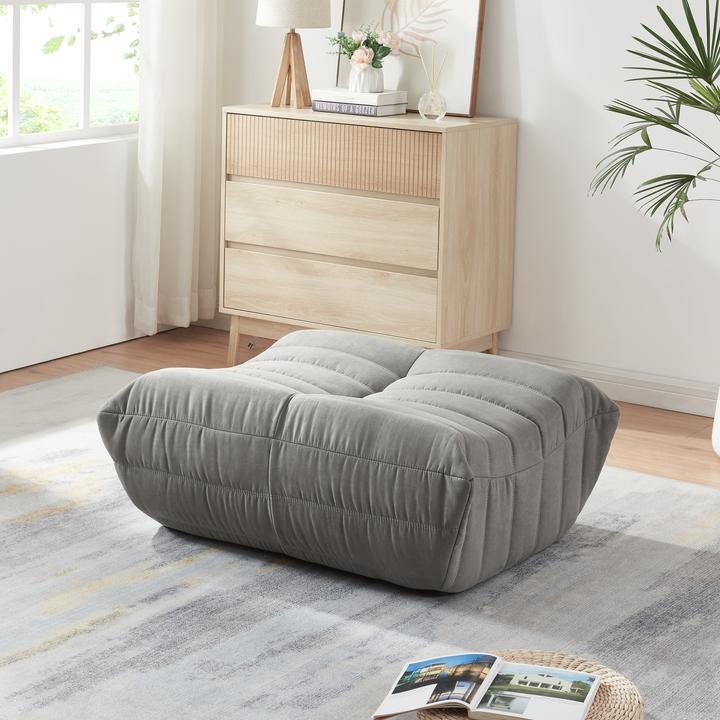 Produktbild En.Casa Fusshocker Kodsø 35x80x65 cm Mikrofaser Grau