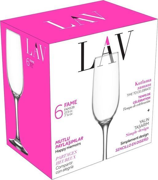 Actual product image LAV set of 6 champagne glass 215ccm fame high (215 cl, 6 Glasses, Champagne glasses)