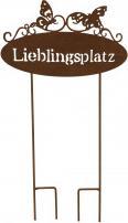 IKO Gartenstecker "Lieblingsplatz" rost h=43cm b=23cm