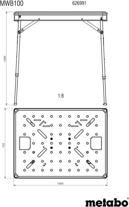 Actual product image Metabo Multifunctional table MWB 100 (100 cm, 75 cm)