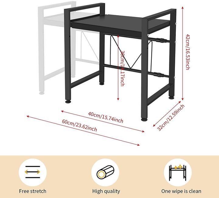 Produktbild Soulpala Erweiterbares Mikrowellen Regal (60 x 42 x 32 cm)