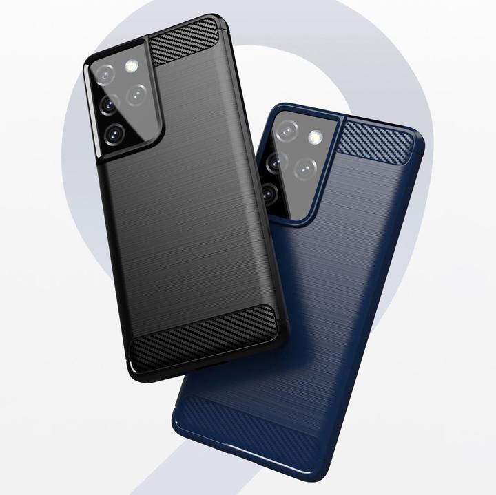 Image du produit Hurtel Coque Carbon Cover TPU pour Samsung Galaxy S21 Ultra 5G bleu (Samsung Galaxy S21 Ultra 5G)