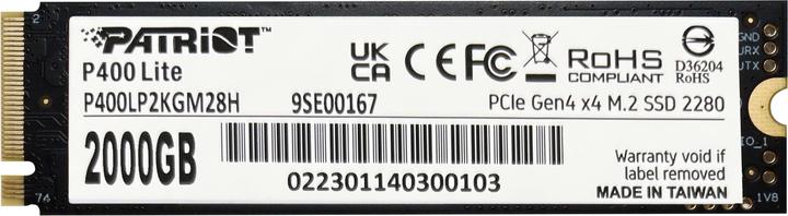 Produktbild Patriot P400 Lite (2000 GB, M.2 2280)
