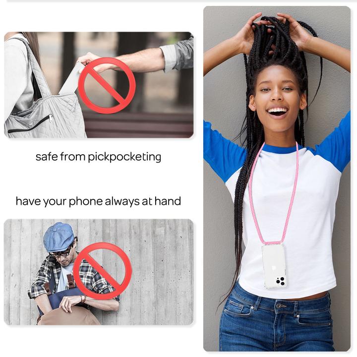 Actual product image Nalia Clear cover with chain to hang around
