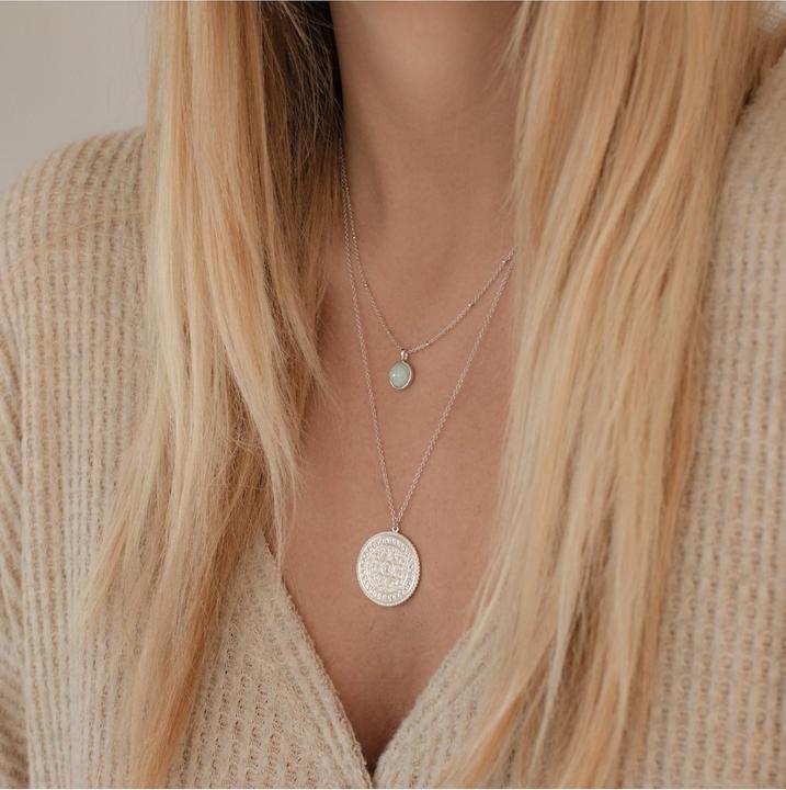 Immagine prodotto Glanzstücke München Donna Argento Amazonite Argento 40,0 cm Catena base + 5,0 cm Estensione - 11030 (Argento 925, 40 - 45 cm)