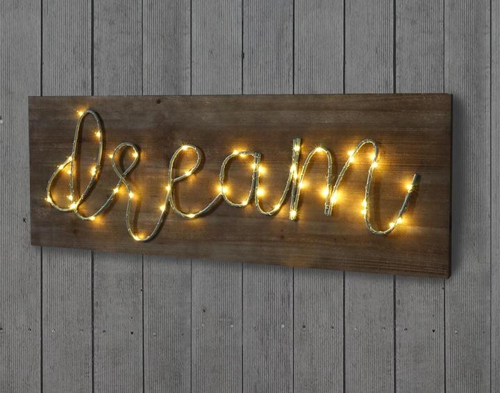 Produktbild Swisshandel24 LED-Holzschild, Leuchtbild Wandbild, Landhaus - 28x72x3cm, dream (28 x 72 x 3 cm)