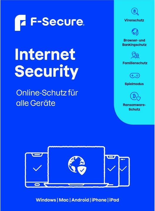 Produktbild F-Secure Internet Security für alle Geräte (ehem. SAFE) 1 Jahr/1 Gerät Download (1 User, 1 Geräte/User, 12 Monate)