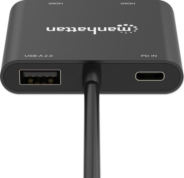 Produktbild Manhattan USB-C PD auf Dual-HDMI-Monitor-Adapter (USB Typ-C, HDMI, 5.90 cm)