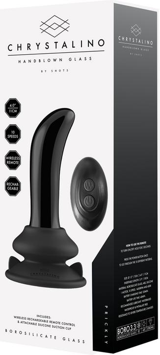 Produktbild Shots Prickly - Glass Vibrator - With Suction Cup and Remote - Rechargeable - 10 Speed
