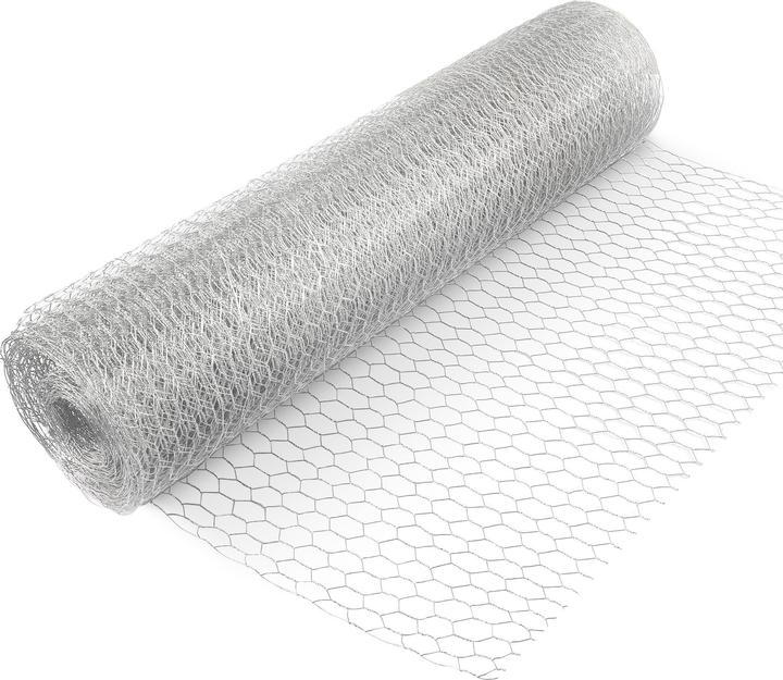 Wiltec Volierendraht 10x1m Hasendraht 25mm Maschenweite Sechseckgeflecht Zaun (10 m)