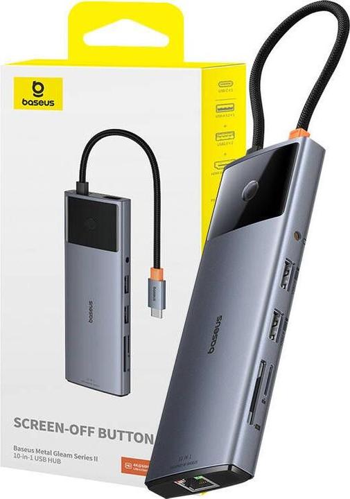 Actual product image Baseus 10in1 Hub Metal Gleam II Series (USB-C, 10 Ports)