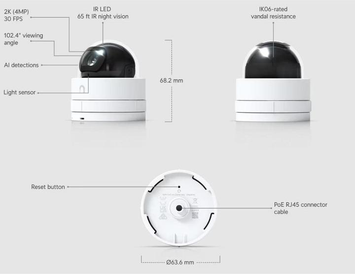Actual product image Ubiquiti G5 Dome Ultra (2688 x 1512 Pixels)