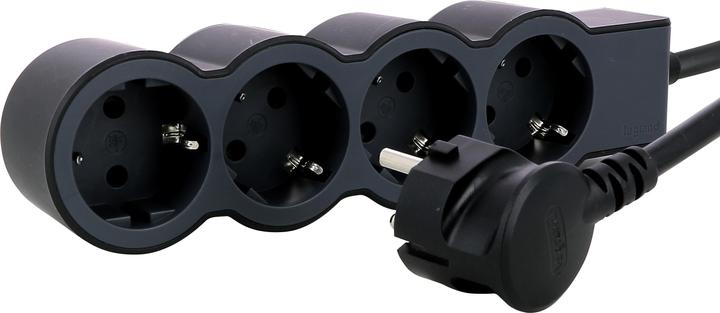 Actual product image Legrand Flat socket strip 4x socket, 5 metre cable Black 694570 (4 x, 5 m)