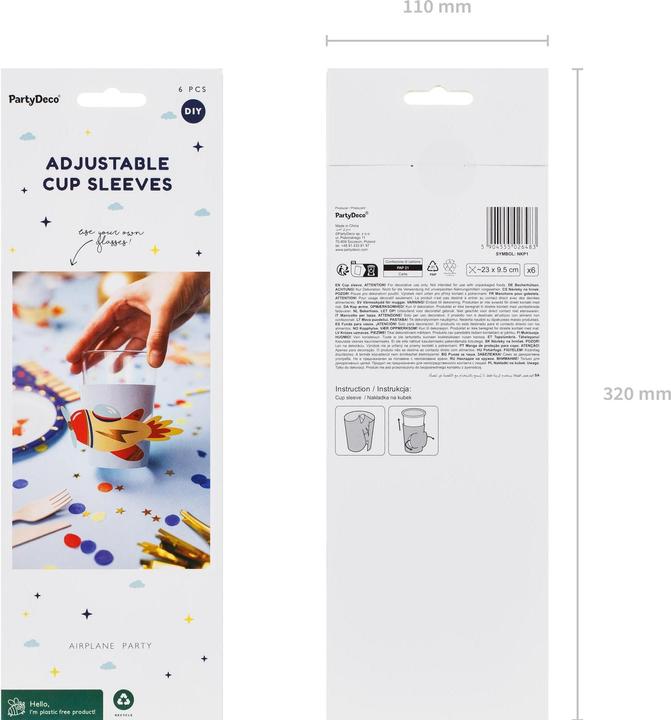 Actual product image Partydeco Glass marker aeroplane Multicoloured, Product type (6 x)