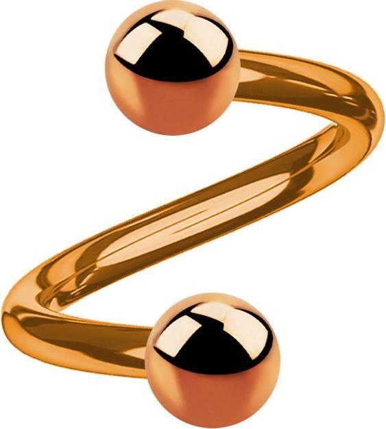 Star Piercing Micro Spirale rosegold mit zwei Kugeln (ohne Messing, Chirurgenstahl 316L)
