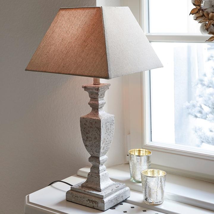 Produktbild Loberon Tischlampe Gorham weiss/antikgrau (E27)