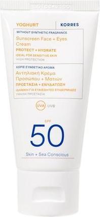 Actual product image Korres YOGHURT Unscented Face + Eyes Gel-Cream SPF50 50ml (Sun cream face, SPF 50, 50 ml)