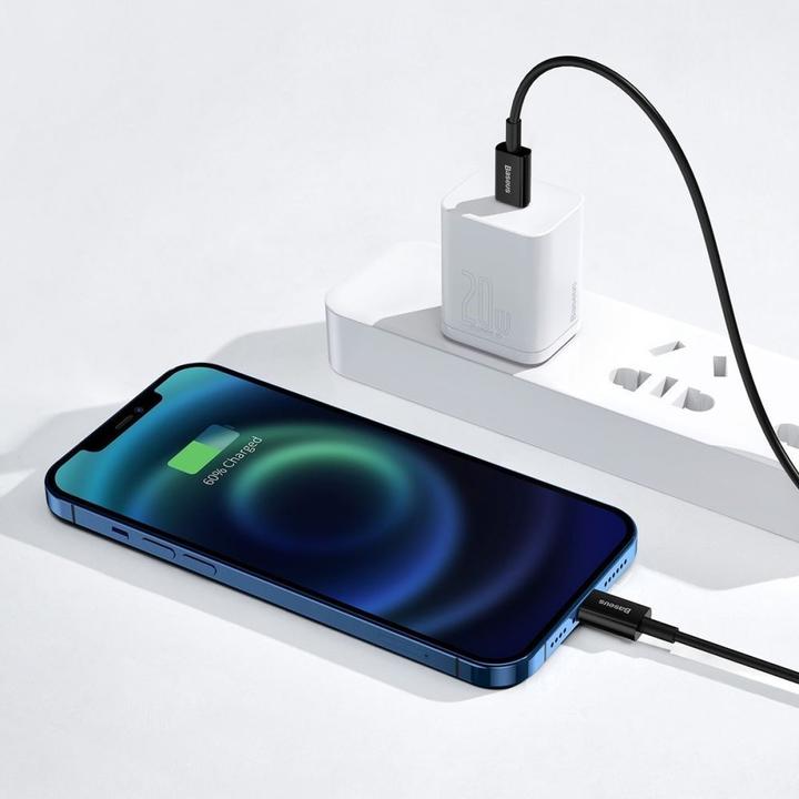 Produktbild Baseus Superior Series Cable USB-C to iP, 20W, PD, 1m (black) (1 m, USB 3.0)