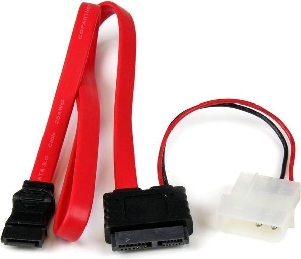 Actual product image StarTech .com Slimline SATA to SATA with LP4 power cable / adapter