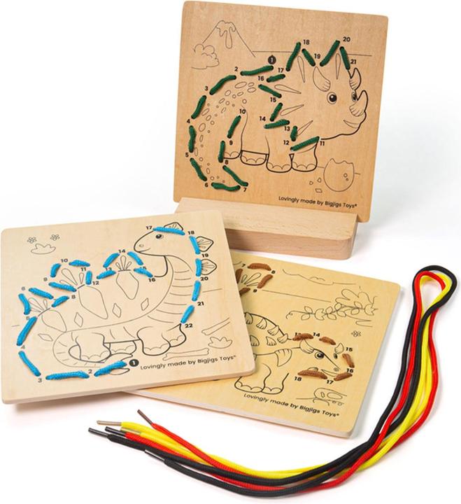 Bigjigs String by Number Dinosaurierholz