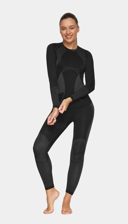 No Name Thermoaktive Damen Unterwäsche Alpinus Active Base Layer Set schwarz-grau GT43253 (XL)