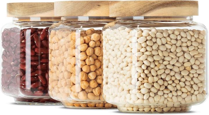 Image du produit Econovo Verres à provisions avec couvercle carré 600ml 3 pièces (0.60 l)
