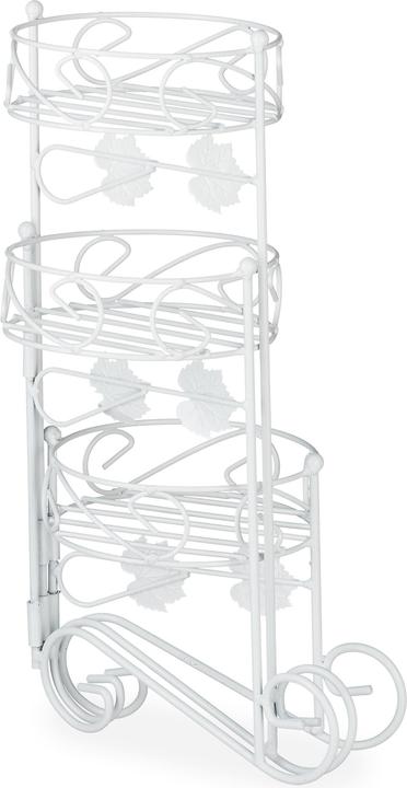 Image du produit Relaxdays Étagère à fleurs blanches, 3 niveaux