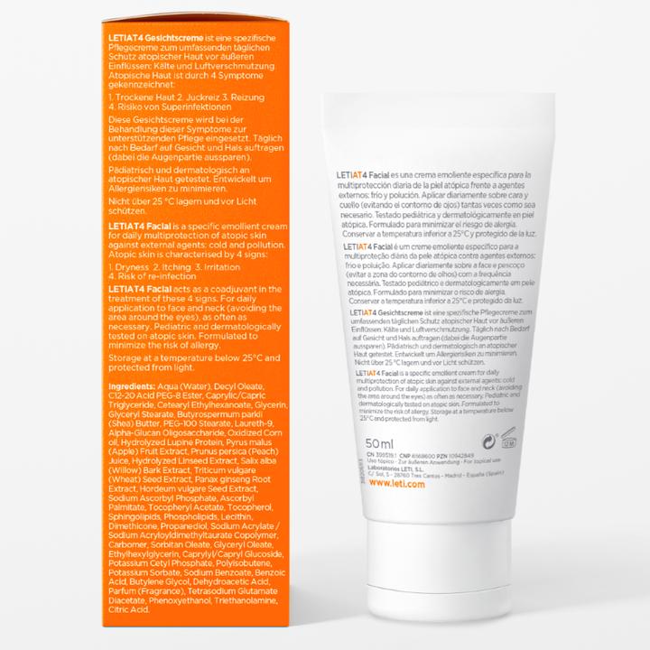Actual product image Leti LETIAT4 Atopic Skin Facial Cream, 50 ml Cream (50 ml, 24h cream, SPF 50)