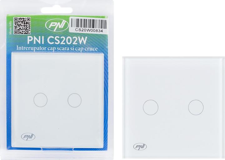 Actual product image PNI Conductor head switch and double cross head switch with glass contact CS202W, white with LED