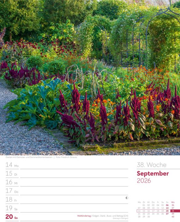 Produktbild Gartenglück - Wochenplaner Kalender 2026 (25 x 33 cm, Harter Einband, Deutsch)