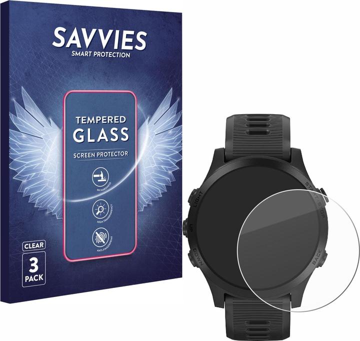 Savvies Panzerglas Hartglas Displayschutz (Forerunner 945)