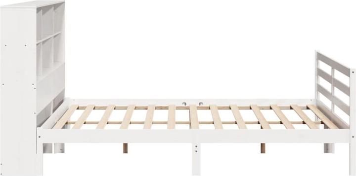 Produktbild VidaXL Massivholzbett Holzbett Bett mit Regal ohne Matratze Weiss 180x200cm (180 x 200 cm)