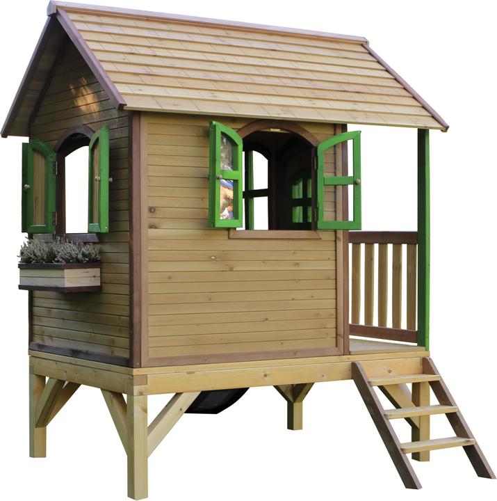 Immagine prodotto Axi Tom Speelhuis in Bruin/Groen - Met Verdieping en Grijze Glijbaan - Speelhuisje voor de tuin / buiten