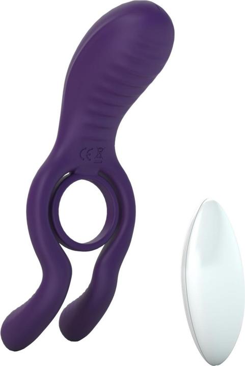 Actual product image Tracy's Dog Remote Control Vibrating Penis Ring - Purple (3.40 cm)