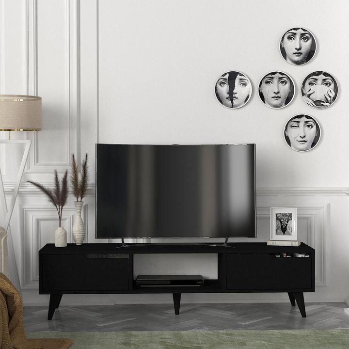 Image du produit En.Casa Fernsehschrank Kullila 160x35x40 cm Schwarz (160 x 35 x 40 cm)