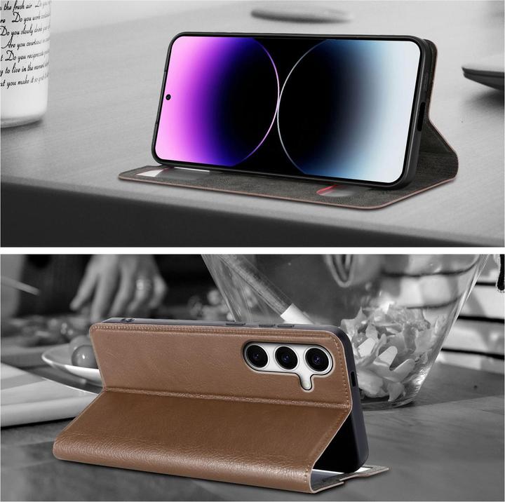 Actual product image Cadorabo Book View cover with double window (Samsung Galaxy S24+)