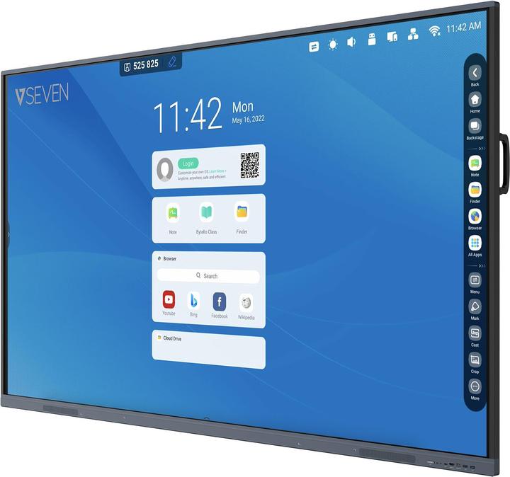 Produktbild V7 75 IN 4K IFP ANDROID 11 DISPLAY (nur WLAN, 75", 64 GB, Schwarz)