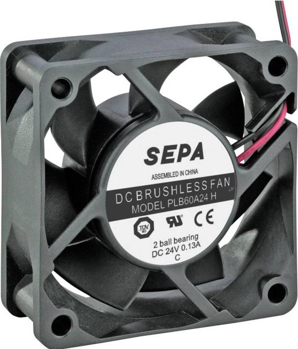 Actual product image SEPA PLB60A24SE16A Axial fan 24 V/DC 36.7 m³/h (L x W x H) 60 x 60 x 25 mm (60 mm, 1 x)