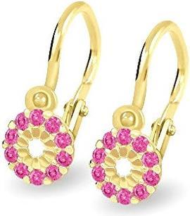 Produktbild Brilio ChildrenÂ's gold earrings with fuchsia zircons 239 001 00516