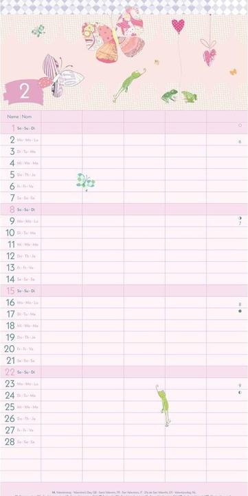 Produktbild Greenline Turnowsky 2026 Familienplaner -Wandkalender - Familien-Kalender - 22x45 (22 x 45 cm, Deutsch)