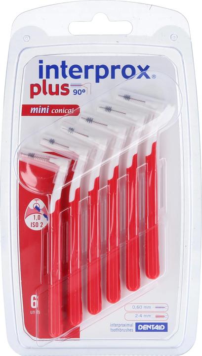 Produktbild Interprox plus 90° mini conical rot Gr. 2 0,9-1 mm Interdentalbürsten, 6 St. Interdentalbürsten (6 x, 1 mm)