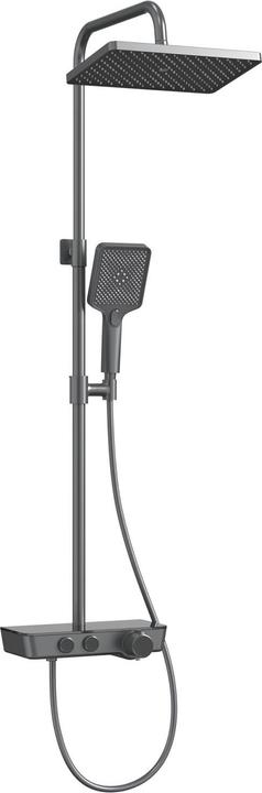 Image du produit Emke Système de Douche avec Thermostat, Ensemble de colonne de Douche, Douche de tête, Métal Noir