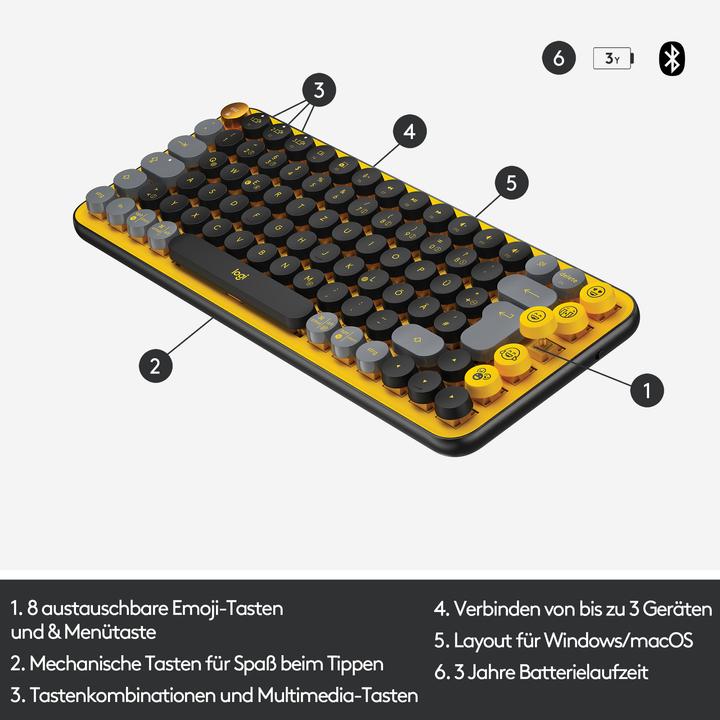 Image du produit Logitech POP Keys (DE, Sans fil)