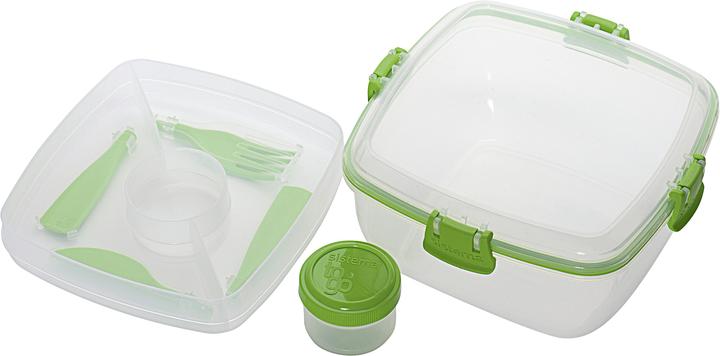 Actual product image Sistema Salad box to go with cutlery 1,1 l 16,5x16,5x8,5cm assorted colors