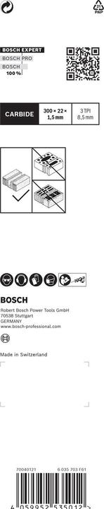 Actual product image Bosch Professional Zubehör EXPERT 'Aerated Concrete' S 1241 HM reciprocating saw blade, 3 pieces