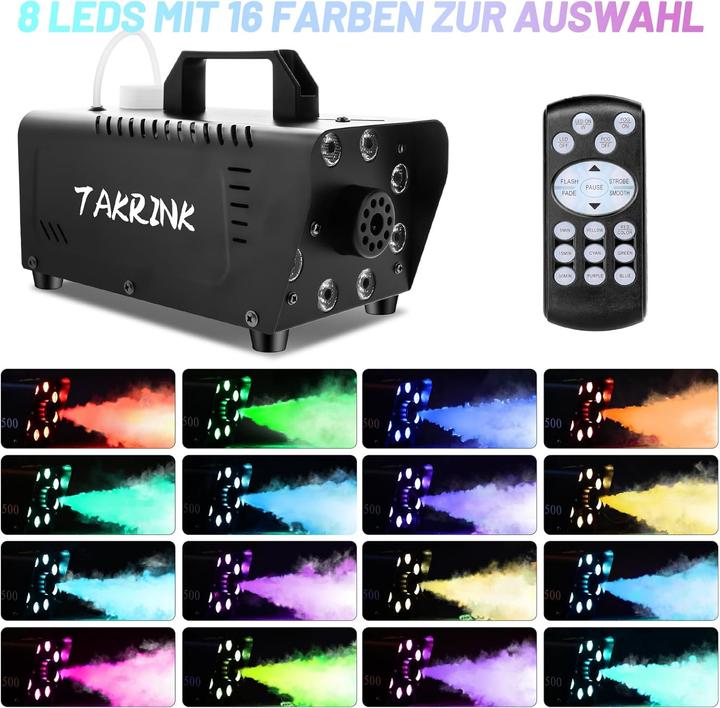 Image du produit Takrink Nebelmaschine mit RGB Lichteffekt und Fernbedienung